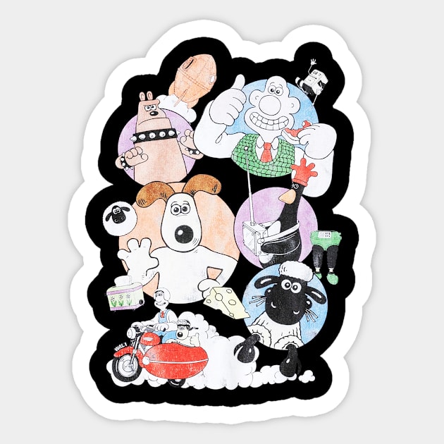 Wallace And Gromit Back Print Grey Marl Sticker by GWCVFG